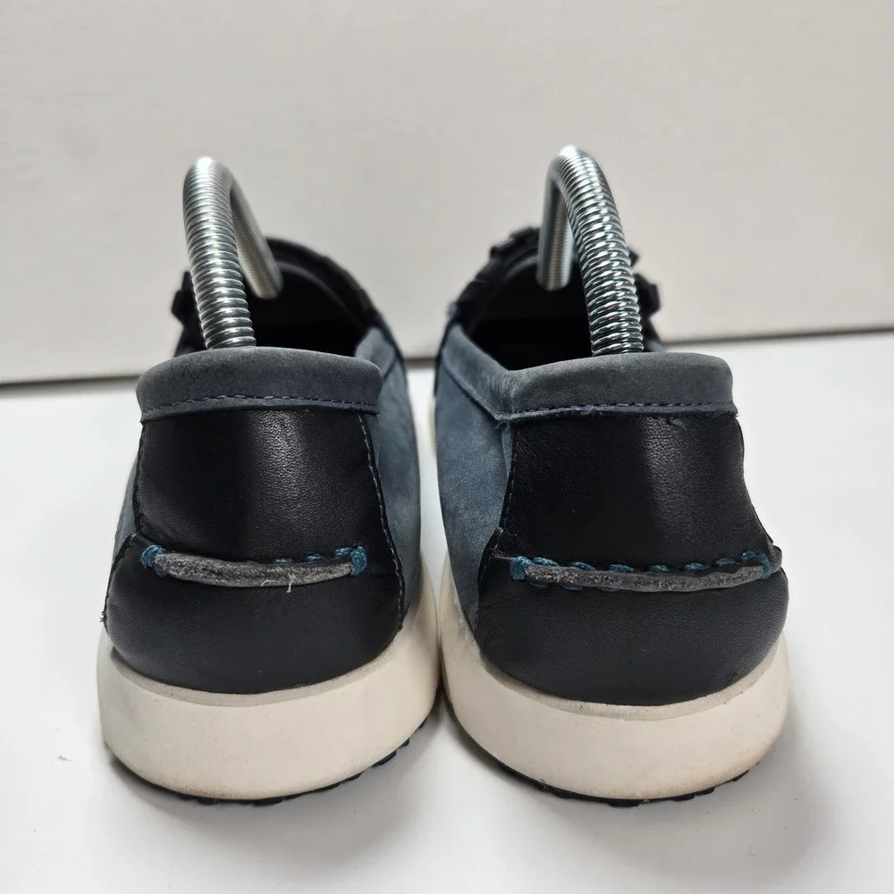 Birkenstock Saitama Moccasins Womens 40‎ Navy Blue Leather Fringe Loafers Shoes